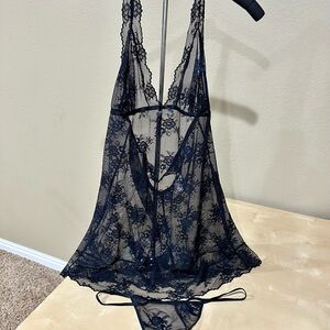 Victoria's Secret Black Lace Chemise
